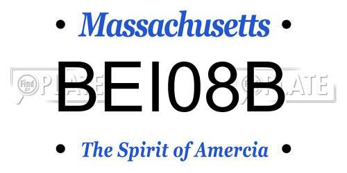 BEI08B Massachusetts License Plate