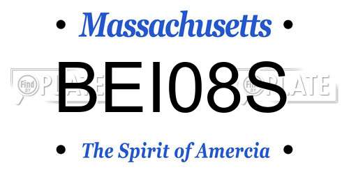 BEI08S Massachusetts License Plate