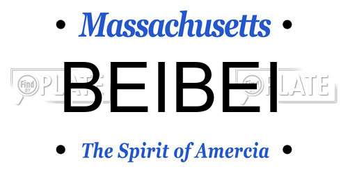 BEIBEI Massachusetts License Plate