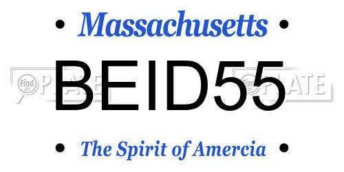 BEID55 Massachusetts License Plate