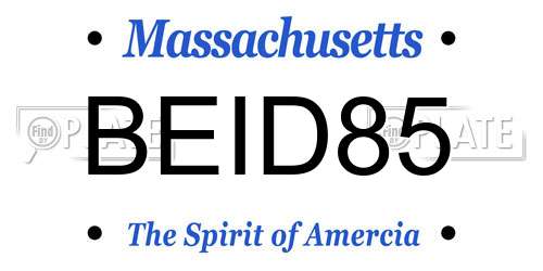 BEID85 Massachusetts License Plate