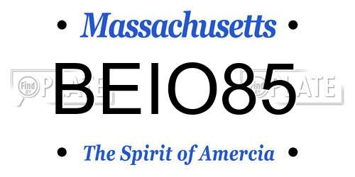 BEIO85 Massachusetts License Plate