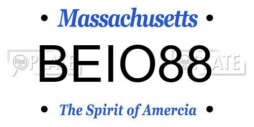BEIO88 Massachusetts License Plate
