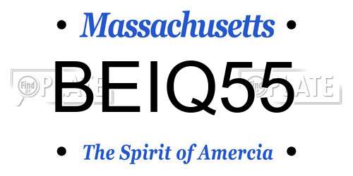 BEIQ55 Massachusetts License Plate