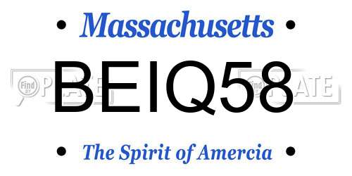 BEIQ58 Massachusetts License Plate