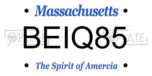 BEIQ85 Massachusetts License Plate