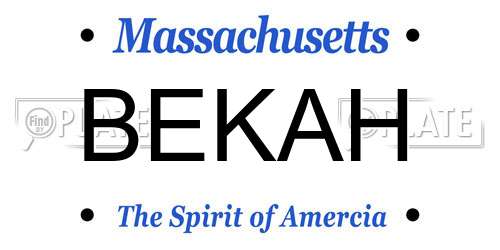BEKAH Massachusetts License Plate