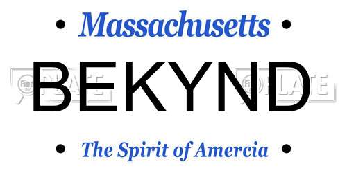 BEKYND Massachusetts License Plate