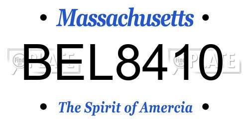BEL8410 Massachusetts License Plate