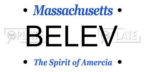 BELEV Massachusetts License Plate