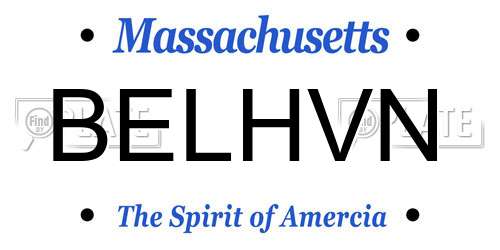 BELHVN Massachusetts License Plate
