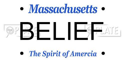BELIEF Massachusetts License Plate