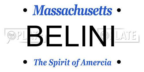 BELINI Massachusetts License Plate