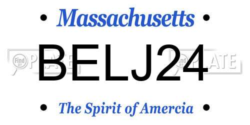 BELJ24 Massachusetts License Plate