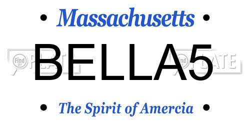 BELLA5 Massachusetts License Plate