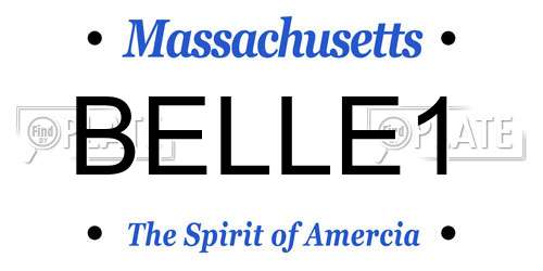 BELLE1 Massachusetts License Plate