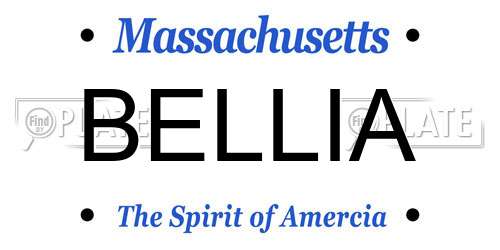 BELLIA Massachusetts License Plate