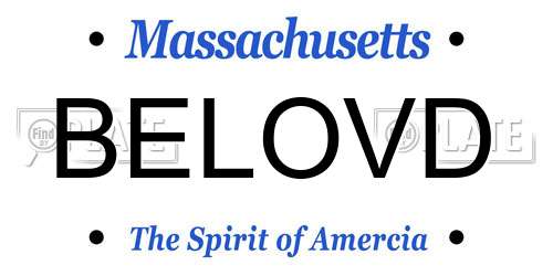 BELOVD Massachusetts License Plate
