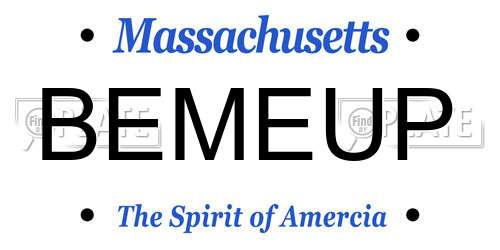 BEMEUP Massachusetts License Plate