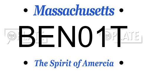 BEN01T Massachusetts License Plate