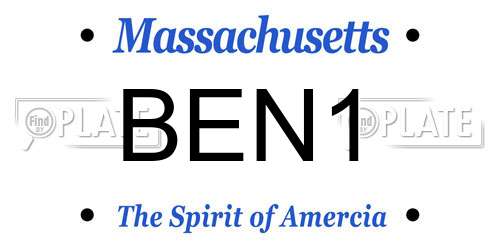 BEN1 Massachusetts License Plate