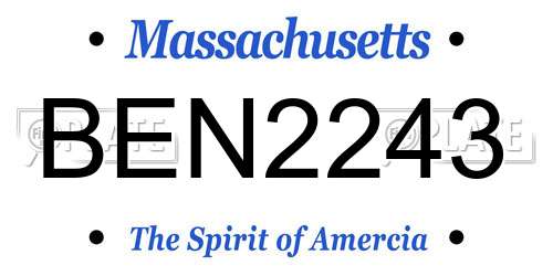 BEN2243 Massachusetts License Plate