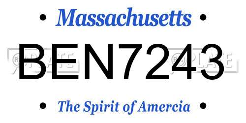 BEN7243 Massachusetts License Plate