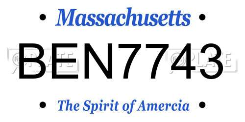 BEN7743 Massachusetts License Plate