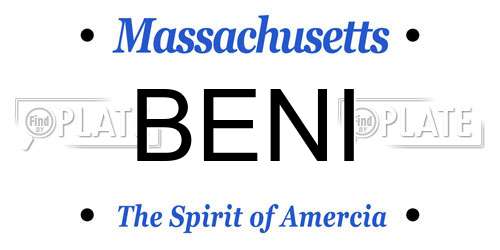 BENI Massachusetts License Plate