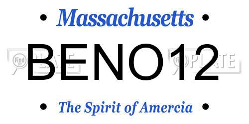 BENO12 Massachusetts License Plate