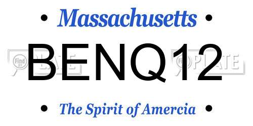 BENQ12 Massachusetts License Plate