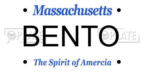 BENTO Massachusetts License Plate