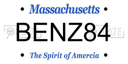 BENZ84 Massachusetts License Plate