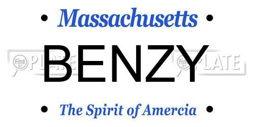 BENZY Massachusetts License Plate