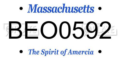 BEO0592 Massachusetts License Plate