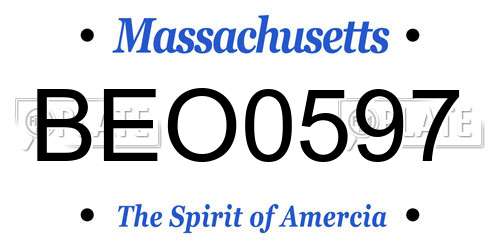 BEO0597 Massachusetts License Plate