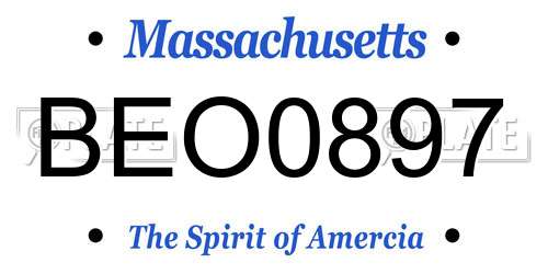 BEO0897 Massachusetts License Plate