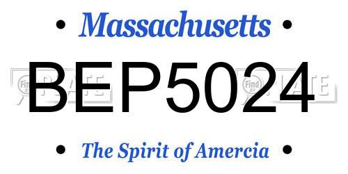 BEP5024 Massachusetts License Plate