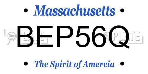 BEP56Q Massachusetts License Plate