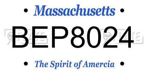 BEP8024 Massachusetts License Plate