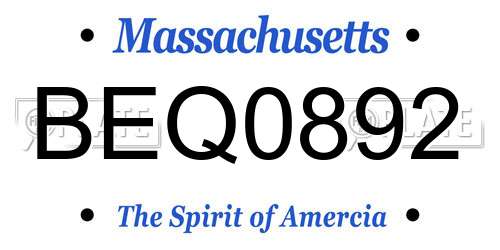 BEQ0892 Massachusetts License Plate
