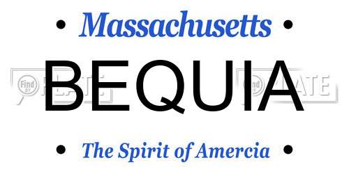 BEQUIA Massachusetts License Plate