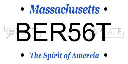 BER56T Massachusetts License Plate