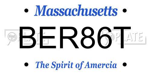 BER86T Massachusetts License Plate