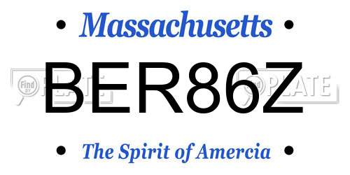 BER86Z Massachusetts License Plate