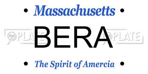 BERA Massachusetts License Plate