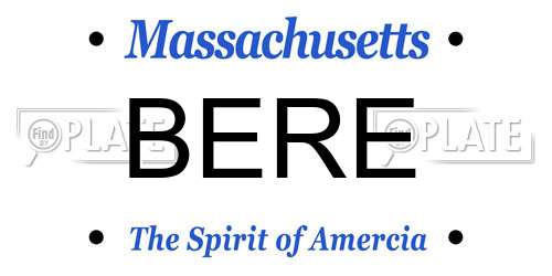 BERE Massachusetts License Plate