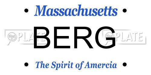 BERG Massachusetts License Plate