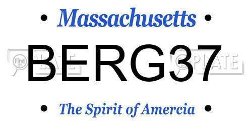 BERG37 Massachusetts License Plate