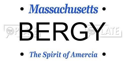 BERGY Massachusetts License Plate